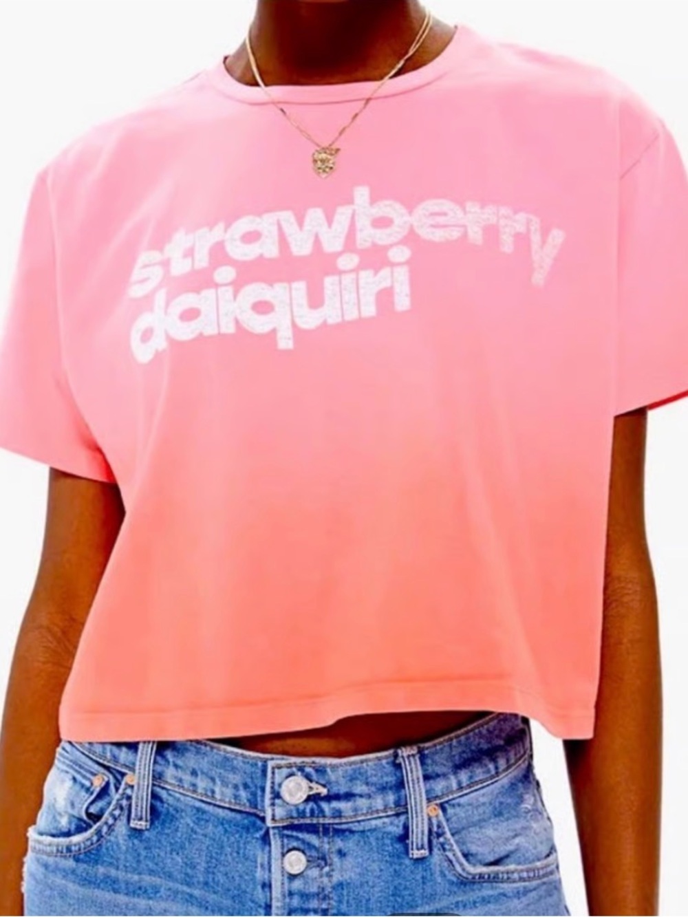 MOTHER Pink 'strawberry daiquiri' Short Sleeve Tee
